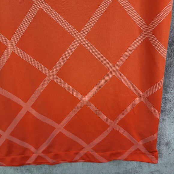 Mens Orange Nike Golf Polo Shirt Short Sleeve Diamond Print Fit Dry Size XL - Picture 3 of 11
